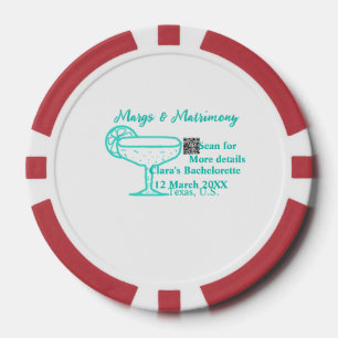 Turquoise Margs & Matrimony Bachelorette party Poker Chips