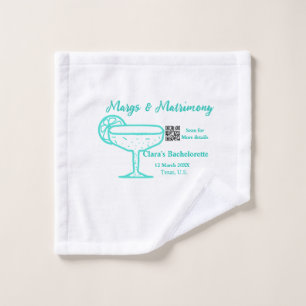 Turquoise Margs & Matrimony Bachelorette party Wash Cloth