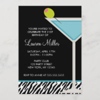 Turquoise Martini and Zebra Pattern