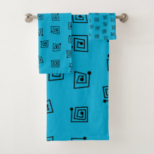 Turquoise Mazes Bath Towel Set