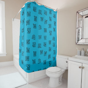 Turquoise Mazes Shower Curtain