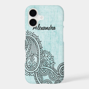 Turquoise Mehndi Motif iPhone 7 Plus Case