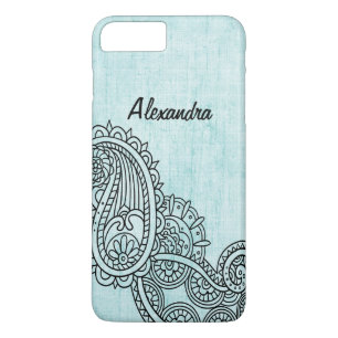 Turquoise Mehndi Motif iPhone 7 Plus Case