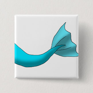 Turquoise Mermaid Tail 15 Cm Square Badge