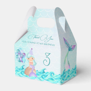 Turquoise Mermaid Under the Sea Watercolour Favour Box