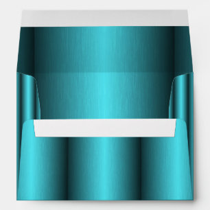 Turquoise Metallic Elegant Pretty Wedding Envelope