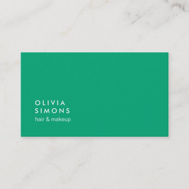 Turquoise Minimalist Business Cards (Front)