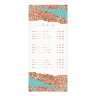 Turquoise Minimalist Luxury Pink Marble Pattern Rack Card