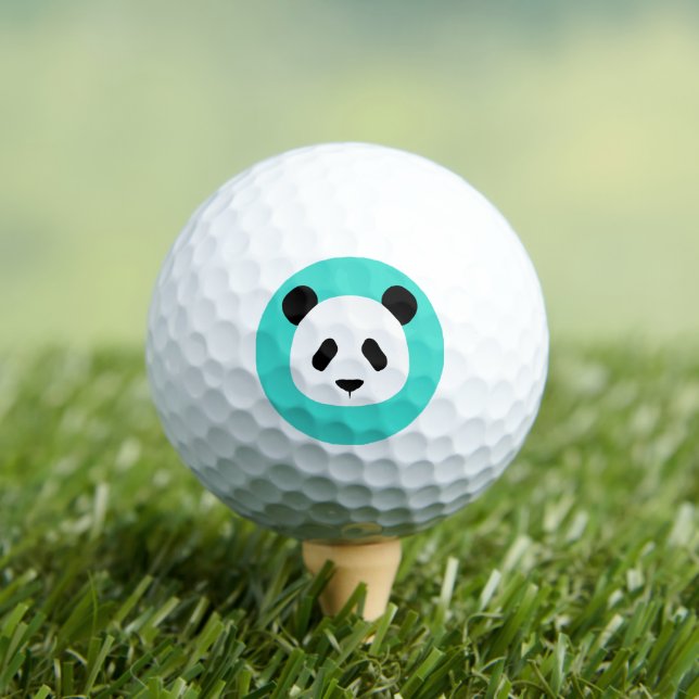 Turquoise - Minimalist Panda Pattern Golf Balls (Insitu Tee)