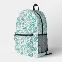 Turquoise Mint Botanical Leaf Pattern