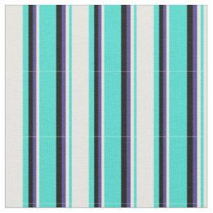 Turquoise, Mint Cream, Dark Slate Blue, and Black Fabric