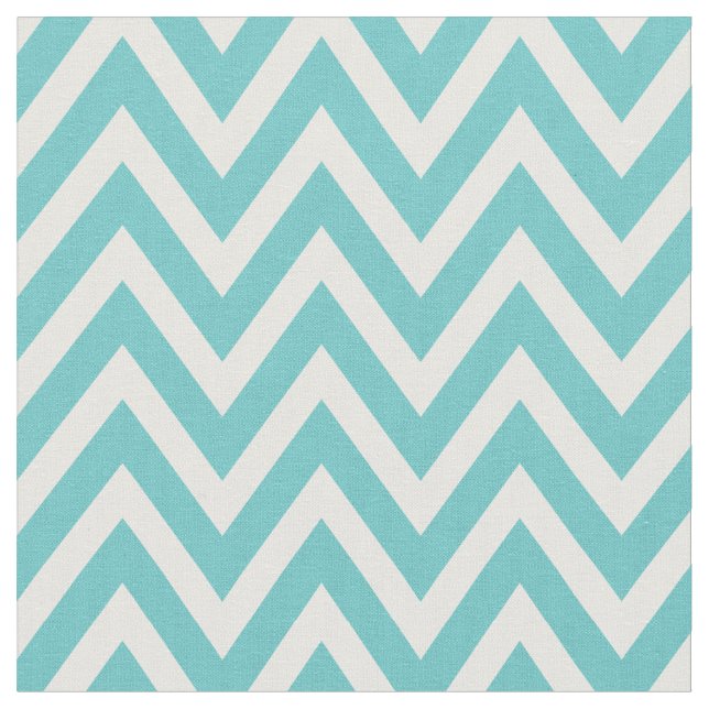 Turquoise Modern Chevron Stripes Fabric (Close Up)