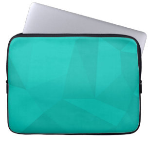 Turquoise, modern, cool, trendy geometric art laptop sleeve