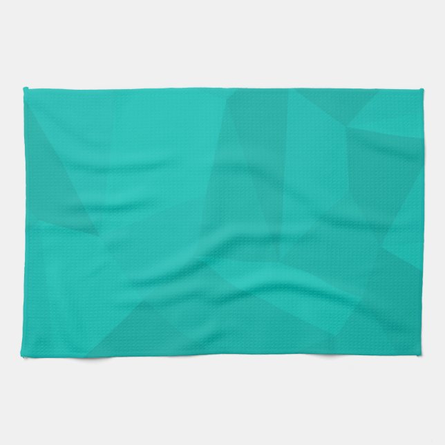 Turquoise, modern, cool, trendy geometric art tea towel (Horizontal)