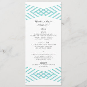 Turquoise Modern Deco Wedding Menu