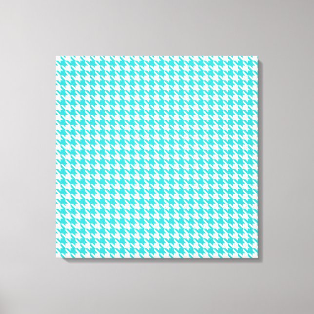 Turquoise Modern Houndstooth at Emporiomoffa Canvas Print (Front)
