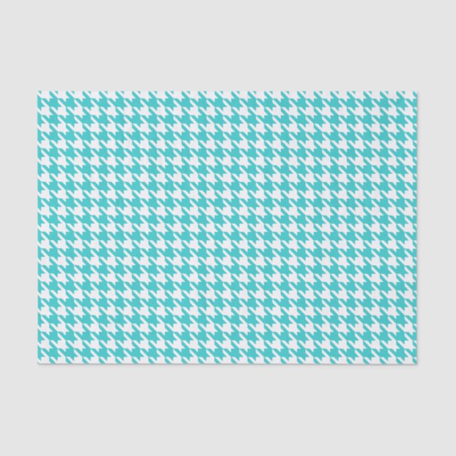 Turquoise Modern Houndstooth at Emporiomoffa Tissue Paper (Front)