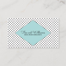Turquoise Modern Polka Dots Business Card