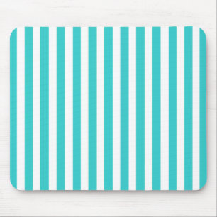 Turquoise Modern Stripes with Fashion Silhouette Mouse Mat
