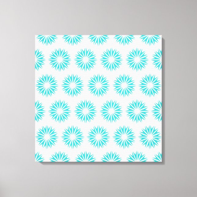 Turquoise Modern Sunbursts Canvas Print (Front)