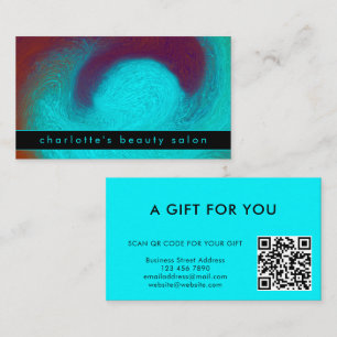 Turquoise Modern Unique Custom QR Code Gift Card
