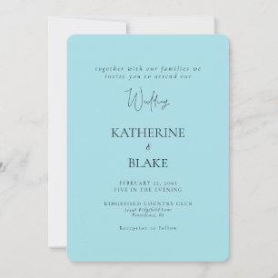 Turquoise Modern Wedding Rounded Invitation