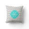 Turquoise Monogram Grey Chevron Pattern