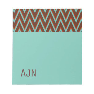 Turquoise Monogram School Office Notepad Gift