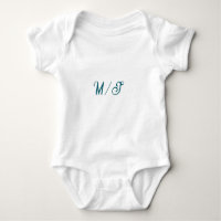 Turquoise monogram wedding couple name simple styl