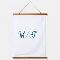 Turquoise monogram wedding couple name simple styl