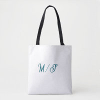 Turquoise monogram wedding couple name simple styl