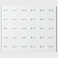 Turquoise monogram wedding couple name simple styl