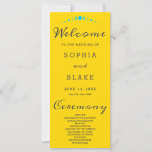 Turquoise Moon Phases Gold Wedding Program