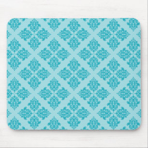 Turquoise Moroccan Damask Mouse Mat
