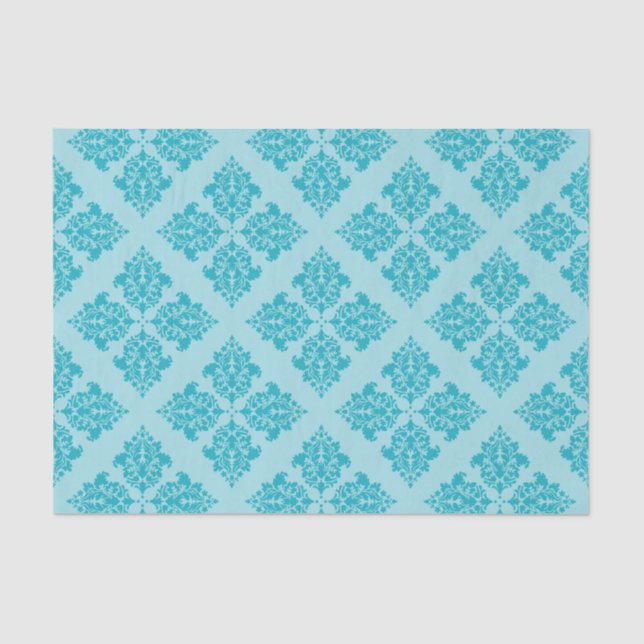 Turquoise Moroccan Damask Tissue Paper (Front)