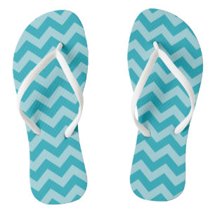 Turquoise Moroccan Moods Chevrons Flip Flops