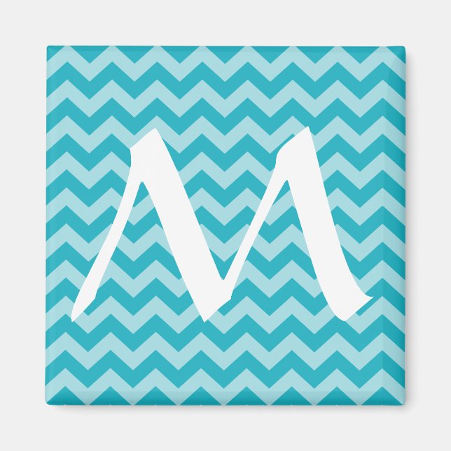 Turquoise Moroccan Moods Chevrons Magnet (Front)