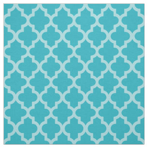 Turquoise Moroccan Moods Quatrefoil Fabric