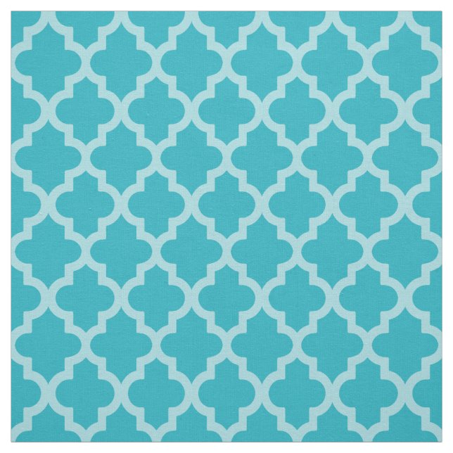 Turquoise Moroccan Moods Quatrefoil Fabric (Swatch)