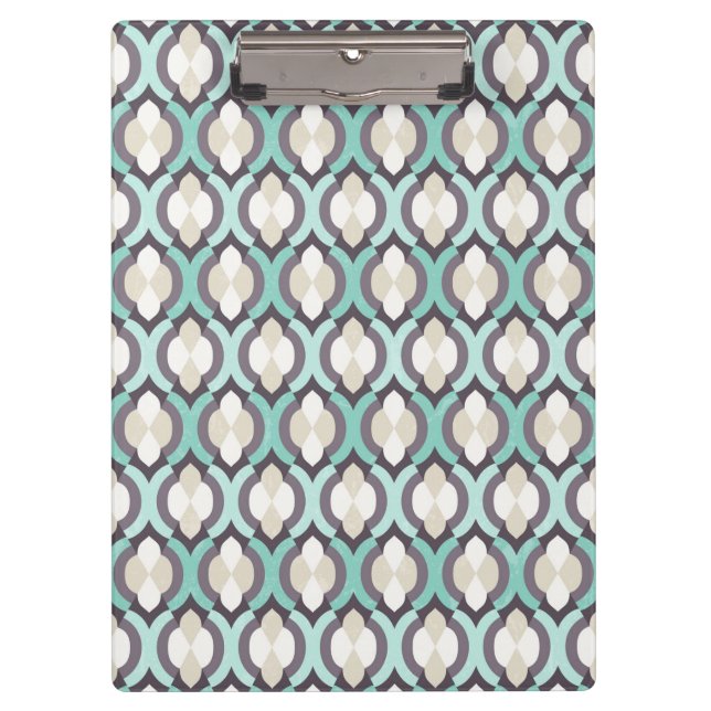 Turquoise Moroccan Pattern Clipboard (Front)