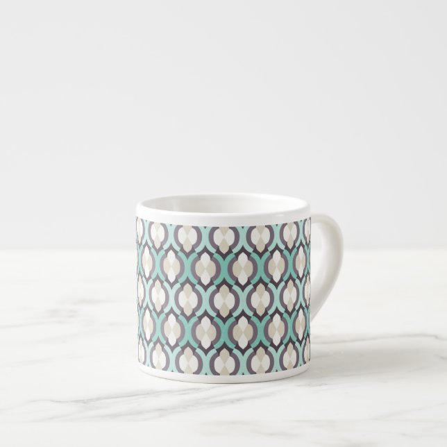 Turquoise Moroccan Pattern Espresso Cup (Front Right)