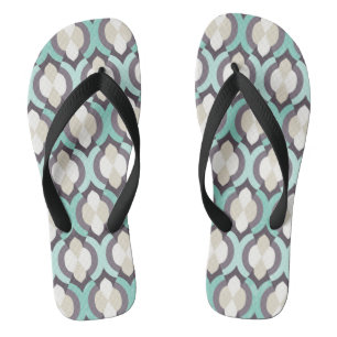 Turquoise Moroccan Pattern Flip Flops