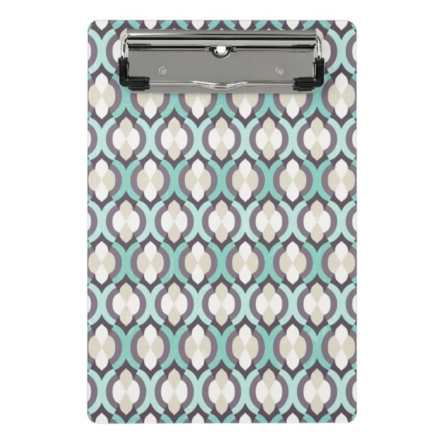 Turquoise Moroccan Pattern Mini Clipboard (Front)