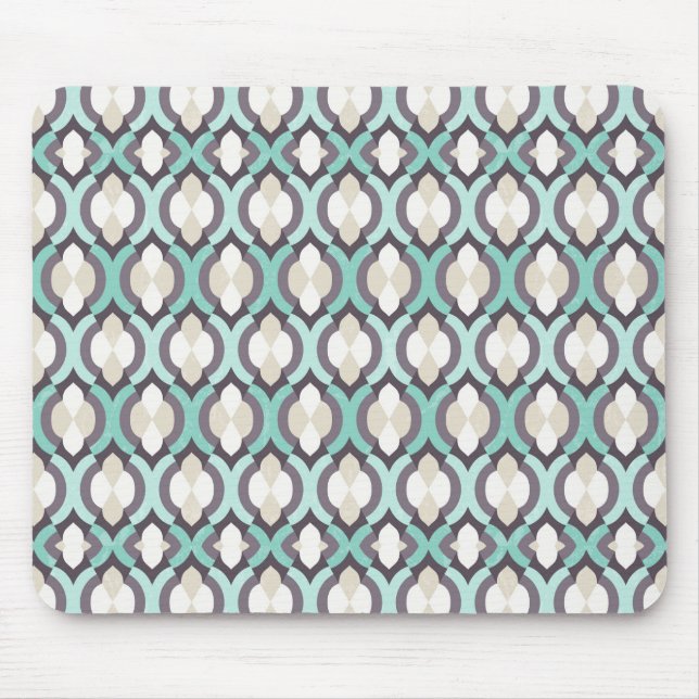 Turquoise Moroccan Pattern Mouse Mat (Front)