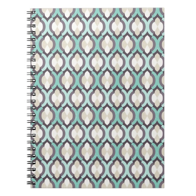 Turquoise Moroccan Pattern Notebook (Front)