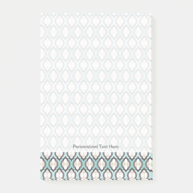 Turquoise Moroccan Pattern Post-it Notes (Front)