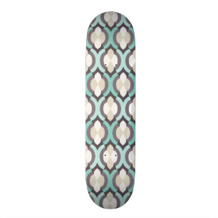 Turquoise Moroccan Pattern Skateboard