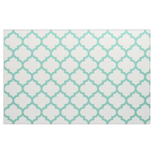 Turquoise Moroccan Trellis Pattern Fabric