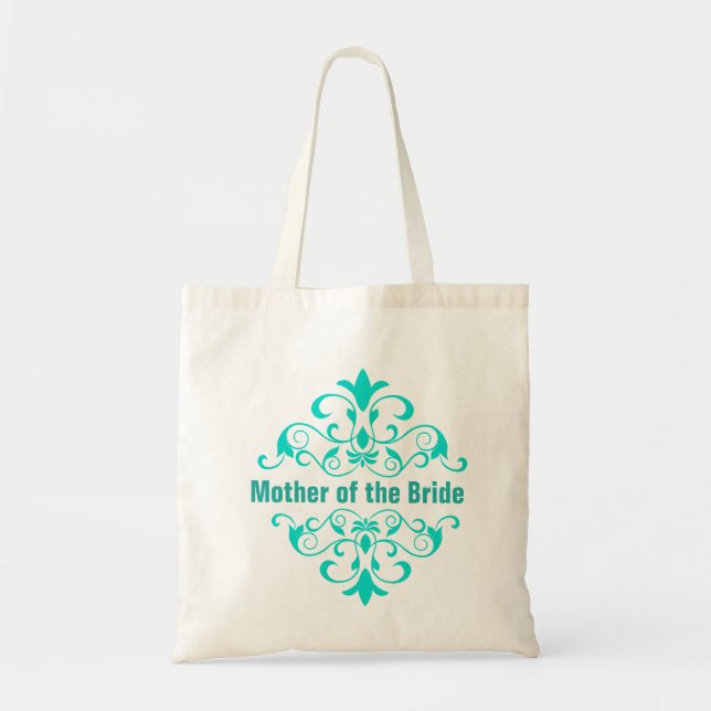 Turquoise Mother of the Bride Wedding Tote Bag (Front)