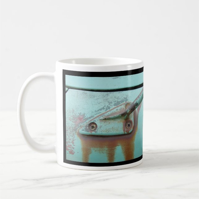 Turquoise Mug, Vintage Car, Man Cave Coffee Mug (Left)